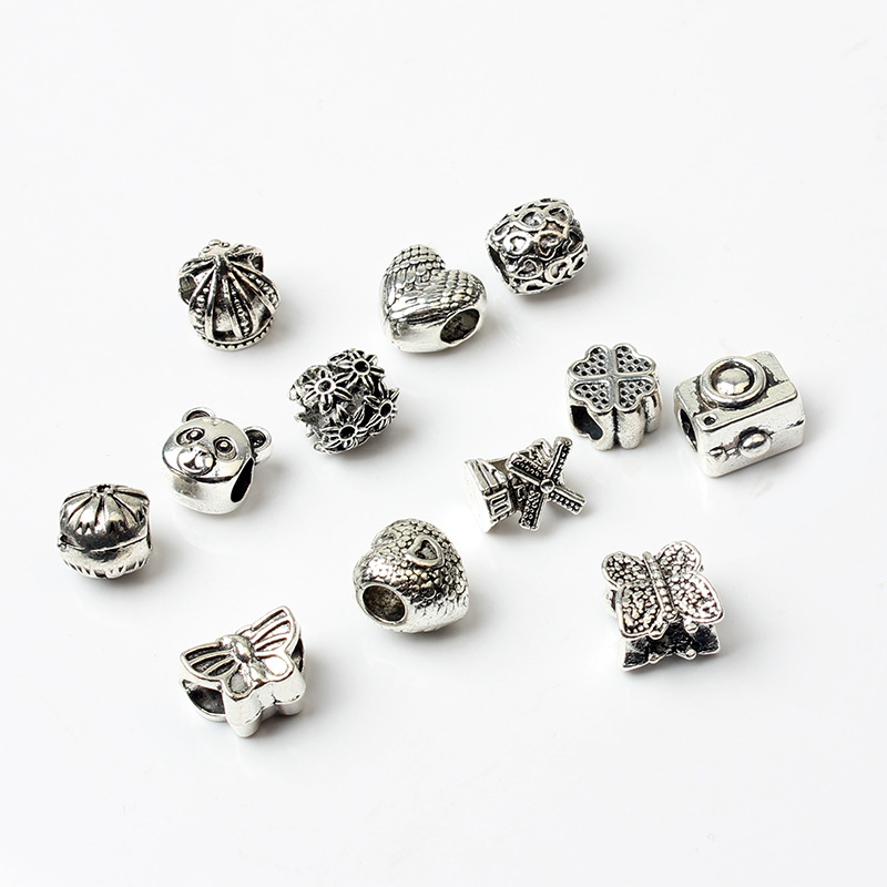 12PCS Mixed Style Wholesale Metal Loose Beads Charms For Pan DIY Jewelry European Bracelets Bangles Women Girls Best Gifts designer bag
