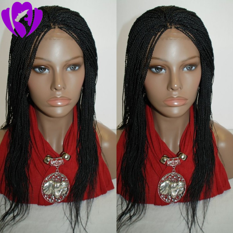 New fashion braided lace front wig with baby hair Senegalese 2X TwistWig Black Brown colors synthetic lace front wig for women