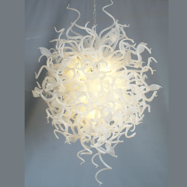 New Glass Ball Pendant Lamps White Glass Chandelier Round Shape Modern Lamp Bubble LED Crystal Chandeliers with LED Bulbs