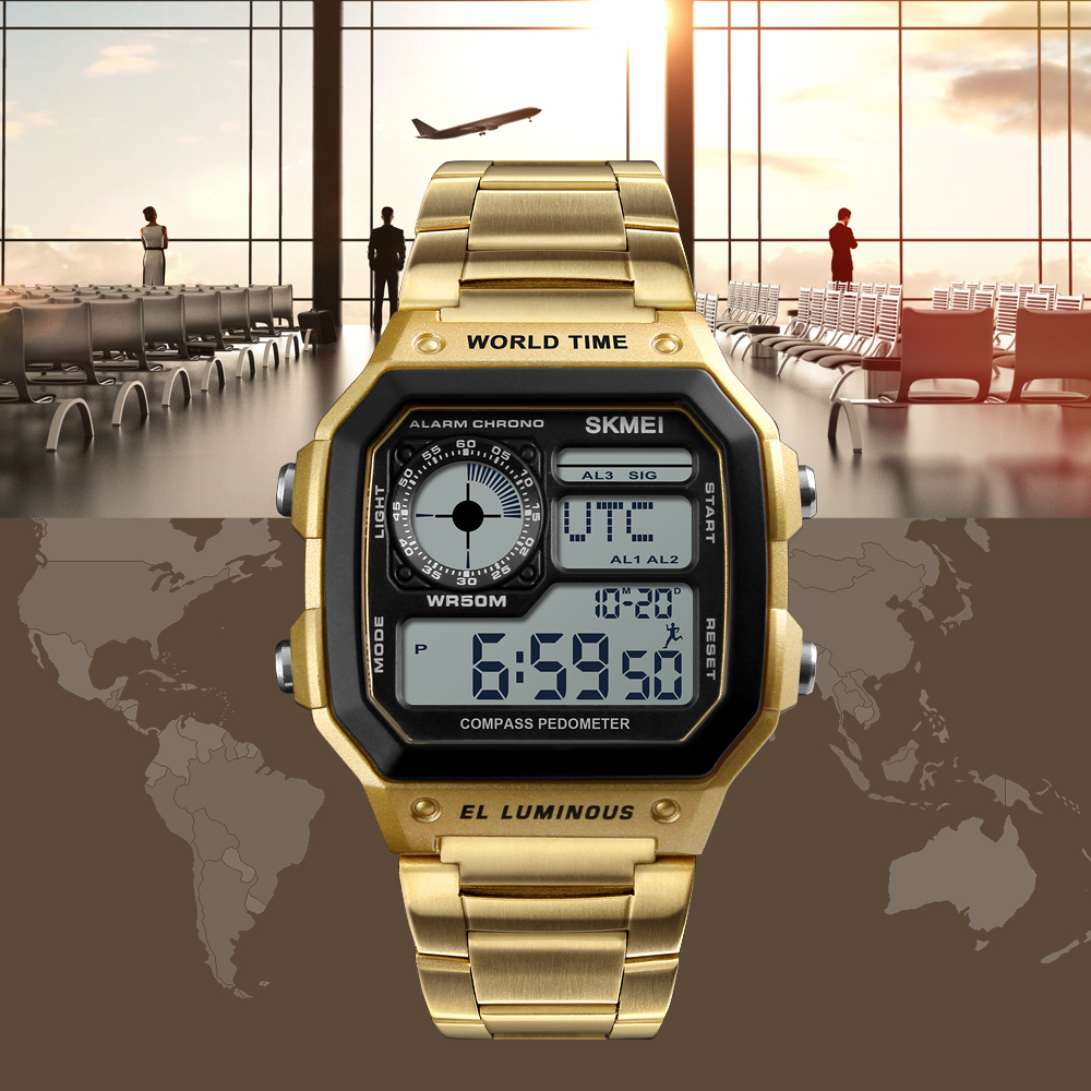 SKMEI Military Compass Sports Watch Men Calories Clock Waterproof Watches Golden Stainless Strap Wristwatch Chronograph Relogio Masculino, Slivery;brown
SKMEI Military Compass Sports Watch Men Calories Clock Waterproof Watches Golden Stainless Strap Wristwatch Chronograph Relogio Masculino, Slivery;brown