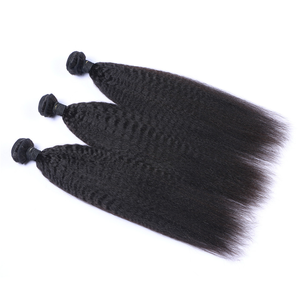 Brazilian Kinky Straight 100% Unprocessed Human Virgin Hair Weaves Remy Human Hair Extensions Human Hair Weaves Dyeable 3 bundles