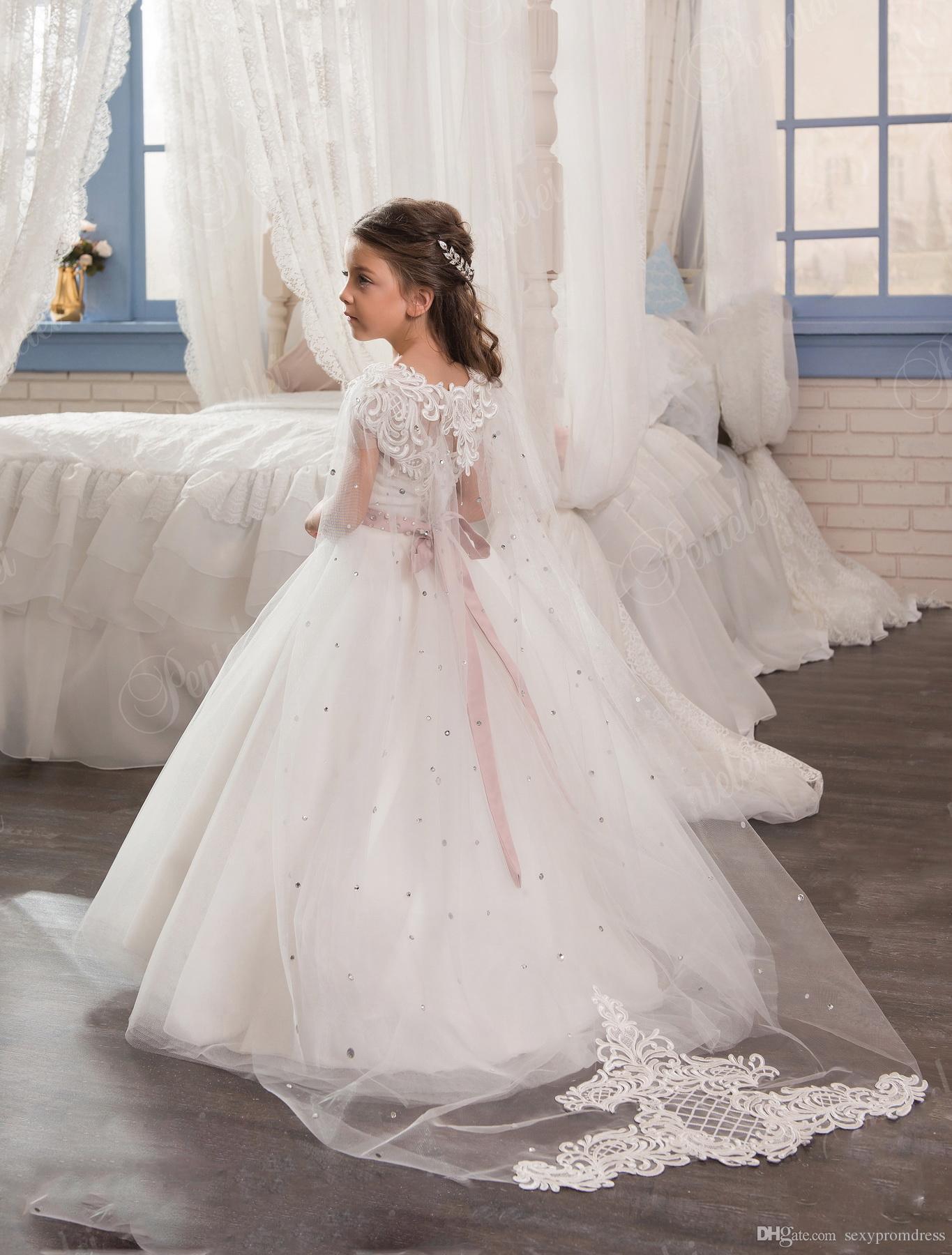 White Princess Tulle Cape Wedding Flower Girl Dresses With Beaded Ribbon Sash Floor Length Short Sleeve Girls Pageant Gowns Party Dresses, Orange
White Princess Tulle Cape Wedding Flower Girl Dresses With Beaded Ribbon Sash Floor Length Short Sleeve Girls Pageant Gowns Party Dresses, Orange