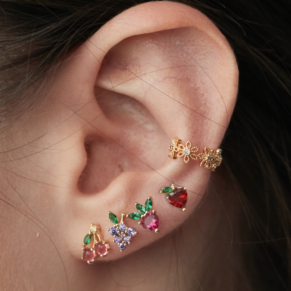 1 piece flower cuff earring clip earrings for women girl 2019 spring new design cz daisy flowers fit pandora jewelry 925 silver