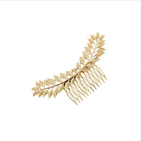 Baroque Style Greece Bridal Leaf Hair Combs Silver Gold Metal Headpiece Wedding Party Crystal Hair Pins Accessories Hair Jewelry