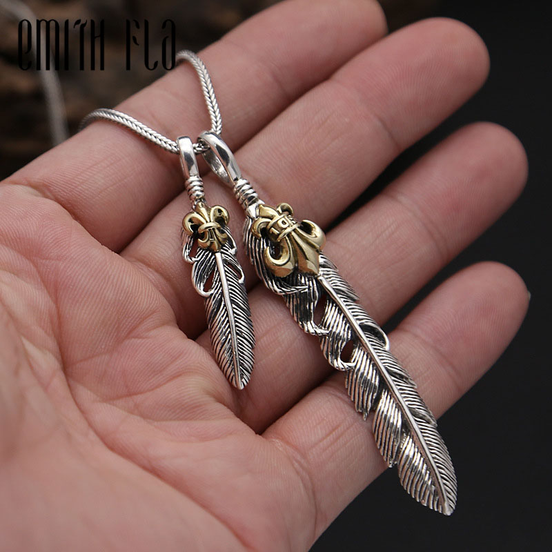 Genuine 925 Sterling Silver Vintage Punk Eagle Feather Pendant Copper inlaid Ship's Anchor For Women Men Necklace Jewelry
Genuine 925 Sterling Silver Vintage Punk Eagle Feather Pendant Copper inlaid Ship's Anchor For Women Men Necklace Jewelry