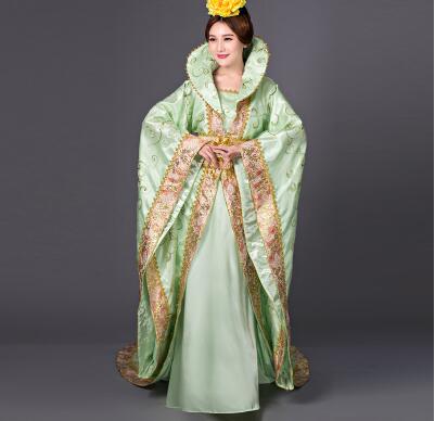 Ancient China Tang Song costume Hanfu imperial concubine Queen dress Daming princess stage performance photo studio Outfit Blue Red Pink