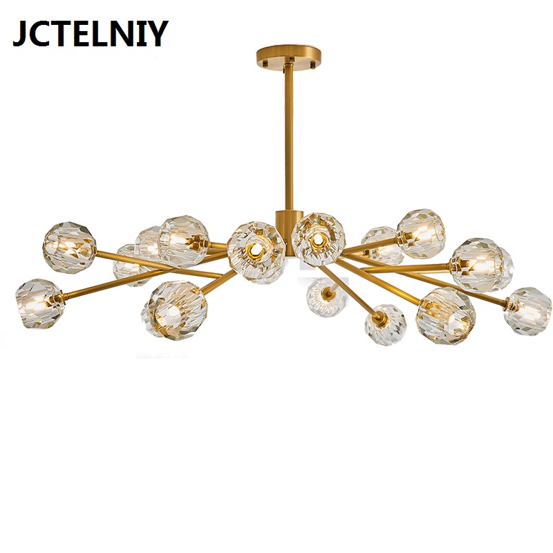 American crystal chandelier postmodern all copper creative designer Nordic model living room bedroom dining room molecular lamp
American crystal chandelier postmodern all copper creative designer Nordic model living room bedroom dining room molecular lamp