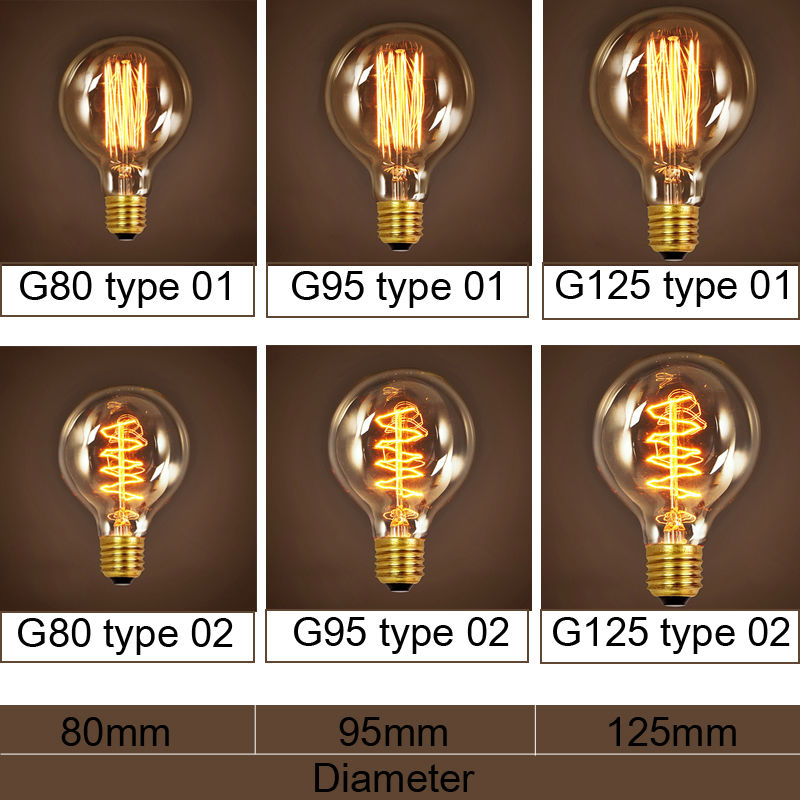 40W Retro Lamp Edison Bulb ST64 Vintage Socket DIY Rope Pendant E27 Incandescent Bulb 220V 110V Holiday Lights Filament Lamp Lampada