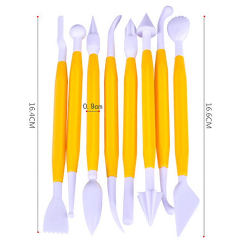 8Pcs/Set Flower Sugarcraft Modelling Tools Plastic Fondant Cake Decorating For Kitchen Accessories Random Color CT1072