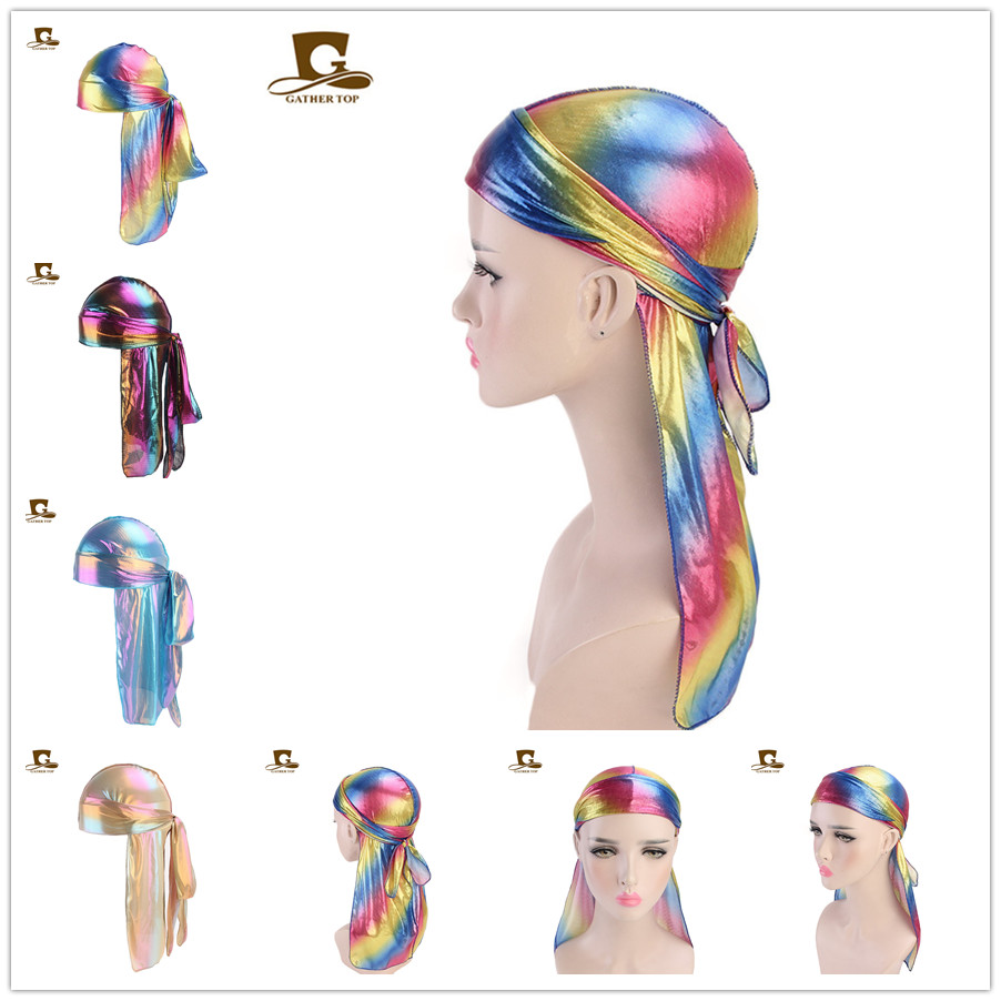 Women Headband Reese Silk Long Tail Pirate Hat Baotou Hair Band Hip Hop Cloak Cap DURAG Hair Accessories Free Shipping