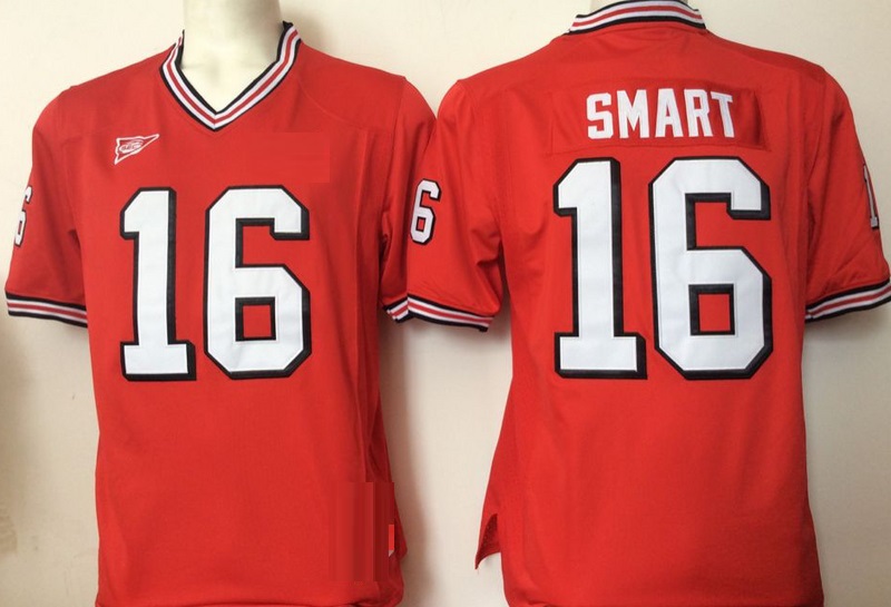 Vintage Georgia Bulldogs Kirby Smart College Football Jerseys Mens Cheap Home Red #16 Kirby Smart Stitched Football Shirts от DHgate WW