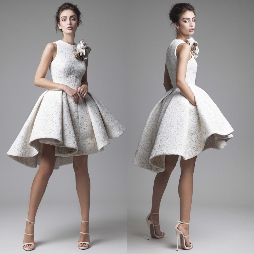 Lace High-Low Couture Prom Dresses Handmade Flower Jewel Neck Sleeveless Zipper Party Dress Lovely Short Homecoming Dress Sexy Evening Gown, Hunter
Lace High-Low Couture Prom Dresses Handmade Flower Jewel Neck Sleeveless Zipper Party Dress Lovely Short Homecoming Dress Sexy Evening Gown, Hunter