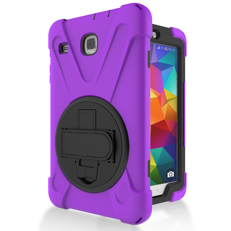 Silicone Case Cover with Wrist Strap for Samsung Galaxy Tab E 80 T377 T377V TabletStylus