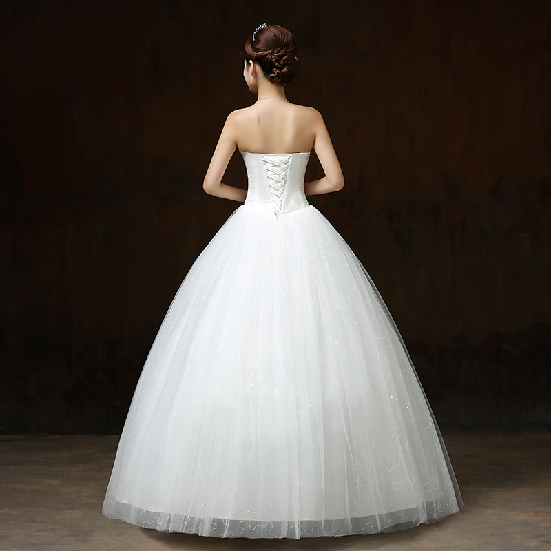 Real Photo Customizd 208 Wholesale Chinese Cheap New Korean Style Sweet Princess Diamond White Wedding Dress vestido de noiva