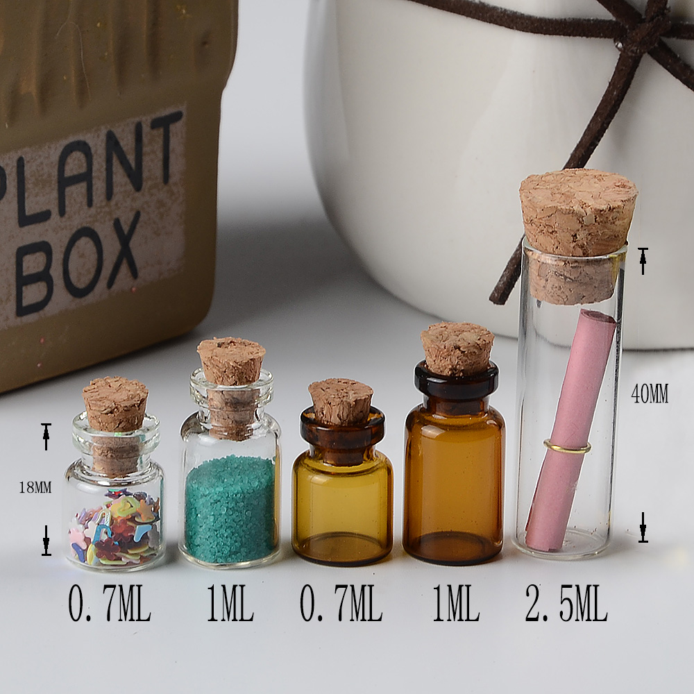 0.7ml 1ml 2.5ml Mini Transparent and Brown Color Bottles With Cork Empty Tiny Glass Amber Vials Jars Small Gift Bottle 100pcs
0.7ml 1ml 2.5ml Mini Transparent and Brown Color Bottles With Cork Empty Tiny Glass Amber Vials Jars Small Gift Bottle 100pcs