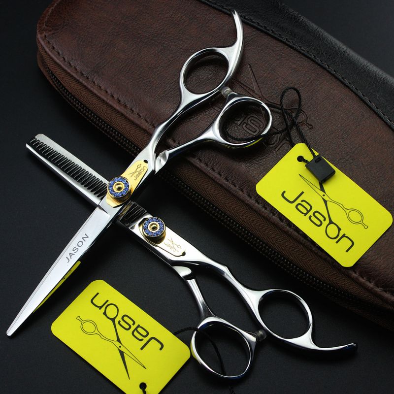 Right hand JASON HB-01 stainless steel 6.0 inch hair cutting/thinning scissors,6CR 62HRC hair scissors kit