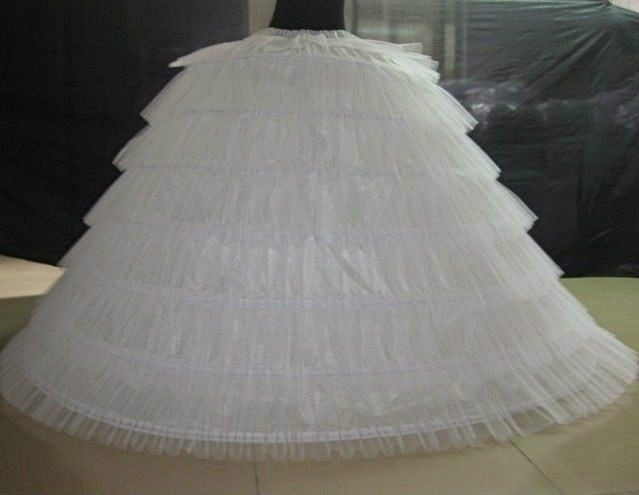 Brand New Big Petticoats White Super Puffy Ball Gown Underskirt 6 Hoops Long Slip Crinoline For Adult Wedding/Formal Dress от DHgate WW