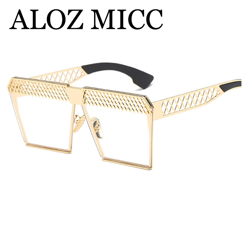 ALOZ MICC Frauen Luxus Quadrat Sonnenbrille Übergroßen Sun Glasse Hohl Augen Rahmen Hohe QualityAlloy Marke Designer Sonnenbrille Gafas de sol W5