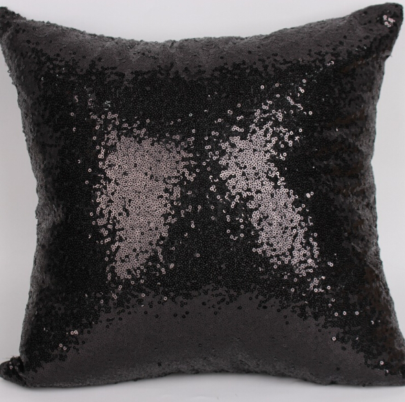 Glitter Sequin Pillow Case Solid Color Cushion Cases Cover Cafe Car Seat Sofa Reversible Sequins Flip Home Textile No Filling