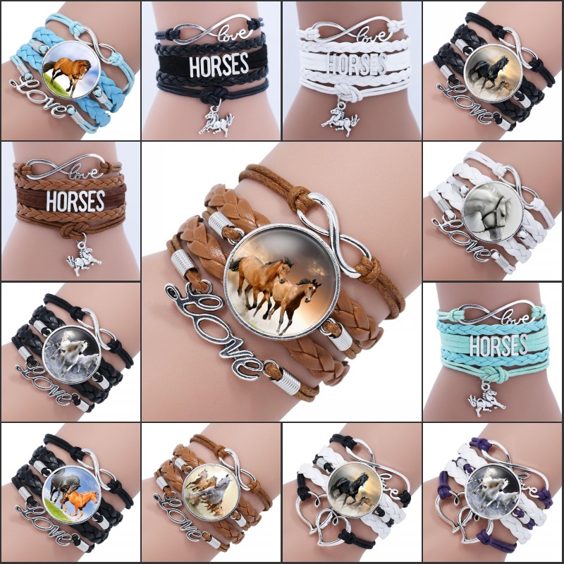 Mix Styles Horses Bracelet & Bangles Horse Charm Braided Leather Bracelet Christmas Multilay chain bracelet Jerewelry Gift For Women Men
Mix Styles Horses Bracelet & Bangles Horse Charm Braided Leather Bracelet Christmas Multilay chain bracelet Jerewelry Gift For Women Men