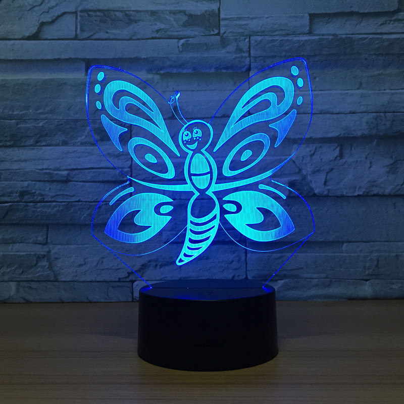 Butterfly 3D lamp Led Night Light Lamp LED desk table nightlight Colorful USB LED Acrylic lamp