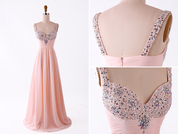 Elegant Pink Evening Dresses Cheap Empire With Spaghetti Stras Bling Crystals Sequin beaded Chiffon Pleated Floor Length For Women Girls, Yellow
Elegant Pink Evening Dresses Cheap Empire With Spaghetti Stras Bling Crystals Sequin beaded Chiffon Pleated Floor Length For Women Girls, Yellow