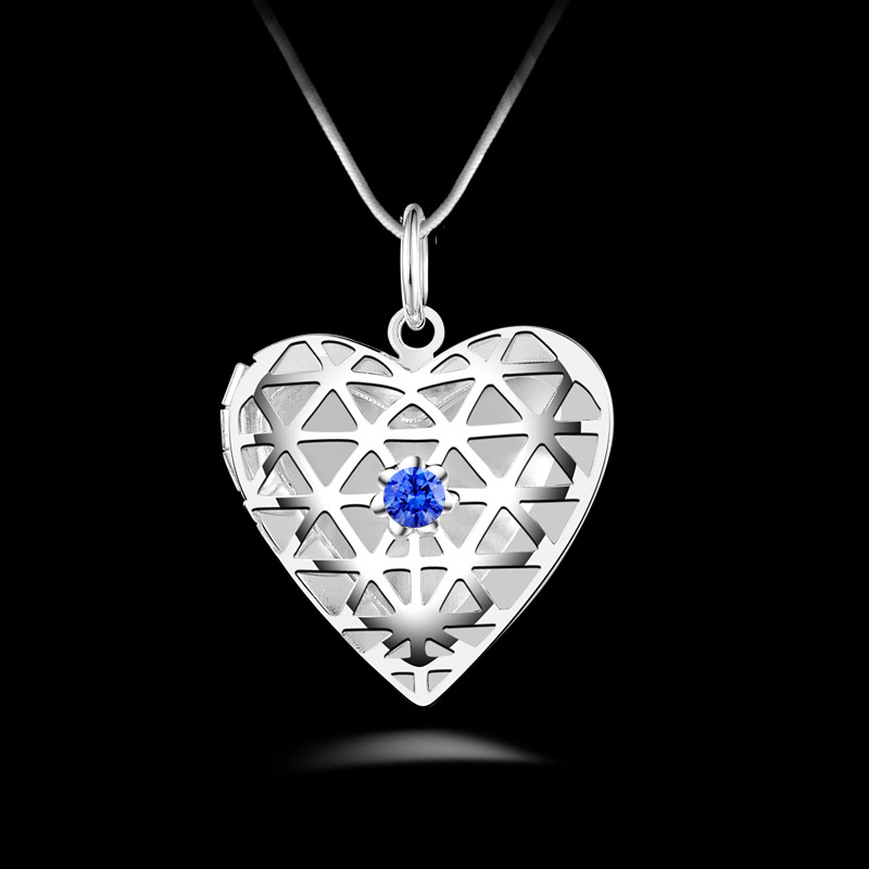 Silver Jewelry Pendant Fine Diamond Box Pendant 925 jewelry silver plated Necklace Fashion gift necklace Top Quality