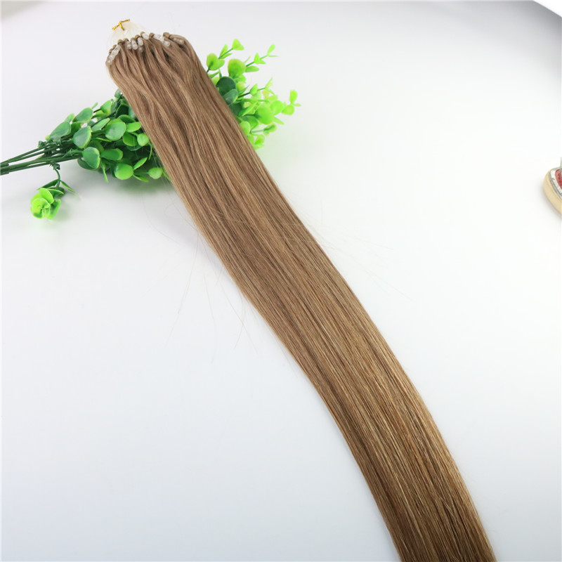 Chocolate Brown Straight Hair 9A Brazilian Hair Extensions 14inch-26inch 100Strands 100gram Loop Micro Ring Human Hair Extensions