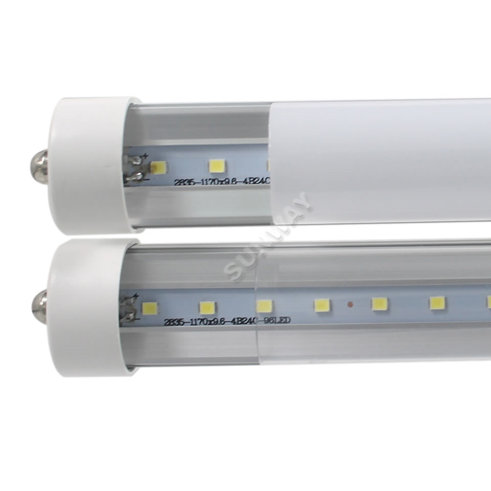 8ft led tube light US Stock 8 feet 8ft single pin t8 FA8 LED bulb Lights 45W 4800Lm LEDs Fluorescent Tubes Lamps 85-265V garage shop warehouse