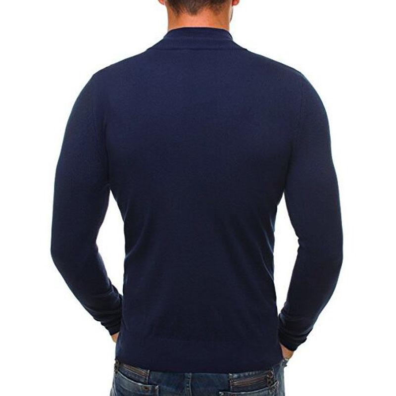 2020 Sweater Pullover Men Casual Slim Fit Knitted Sweater Men's Classic Zipper High Collar Male Sweater XXXL