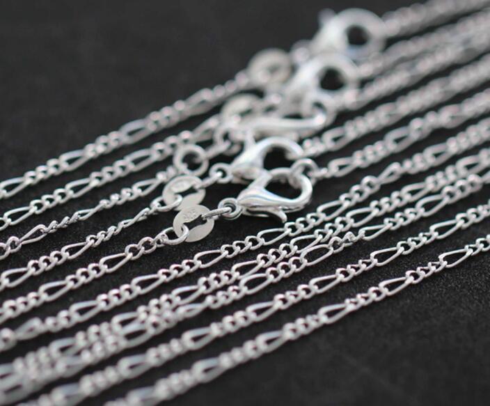 hot sales Fine 925 Sterling Silver Necklace 2MM 16-30" Classic Curb Chain Link Italy Man woman Necklace 15pcs/lot