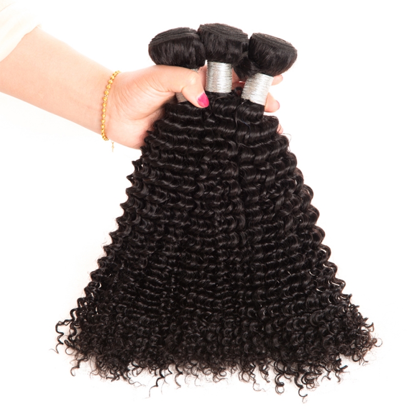 Brazilian Human Hair Kinky Curly 6 Pieces Peruvian Indian Malaysian Virgin Hair Extensions Double Wefts Natural Color 10-30inch