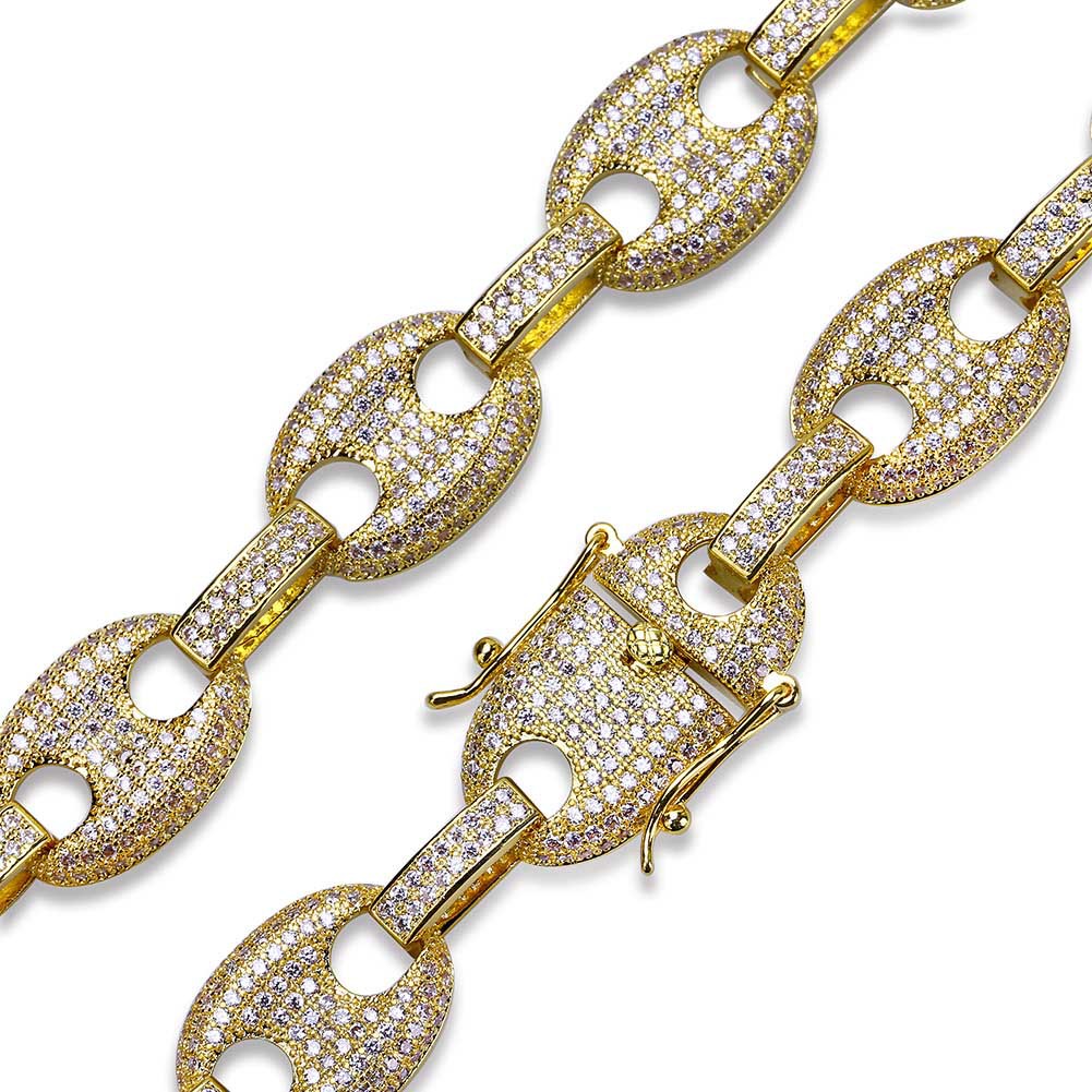 Zircon Bead Chain Bracelet Tennis Copper Material Gold Silver Color Bling CZ Men Hip hop Bracelets