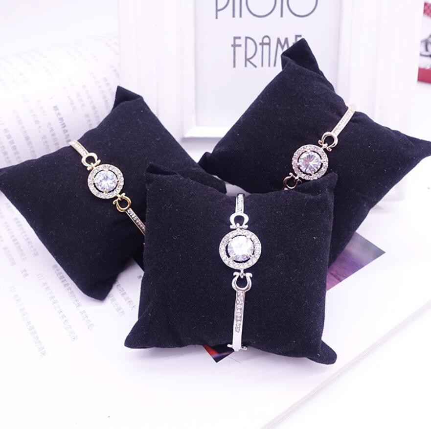 New Arrival Korean Cute Luxury Jewelry 18K White&Rose&Gold Filled Multi Color CZ Crystal Hot Women Bracelet Chain for Lovers' Gift