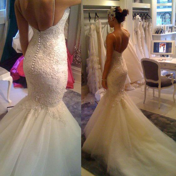 2018 White lace Mermaid Wedding Dresses sweetheart strap button bridal gowns wedding gowns Train Wedding Gowns Bridal Dress, Ivory
2018 White lace Mermaid Wedding Dresses sweetheart strap button bridal gowns wedding gowns Train Wedding Gowns Bridal Dress, Ivory