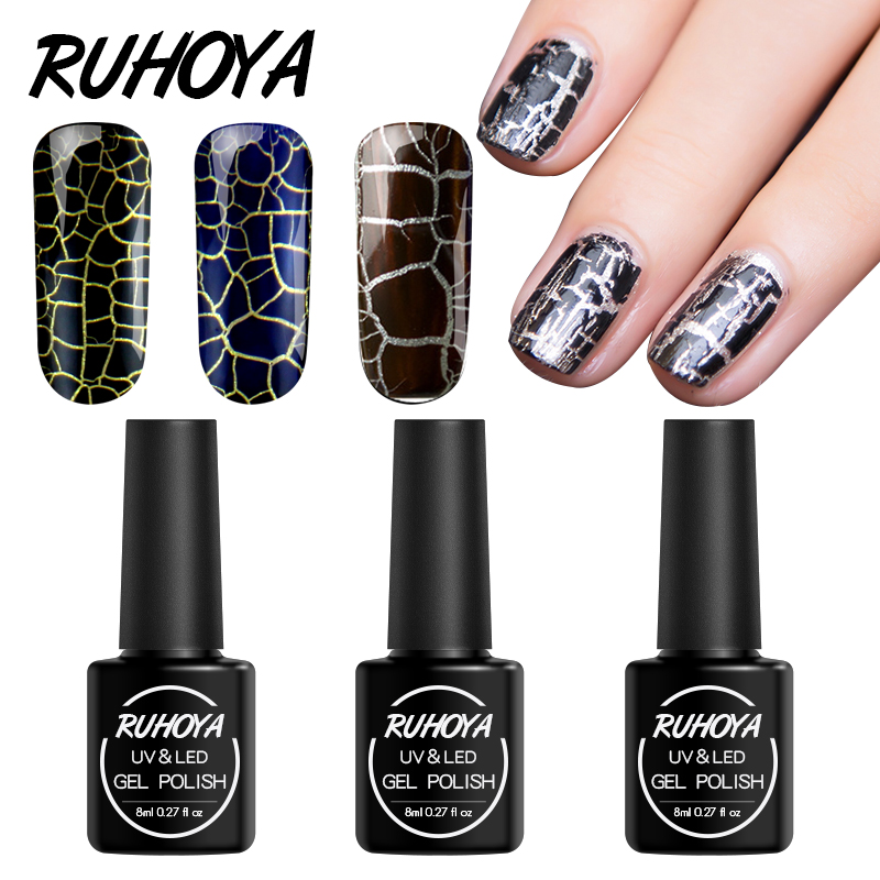 Ruhoya Crackle Gel Nail Polish Soak Off Top&Base Nail Gel Professional Art LED Lamp Varnish Long Lasting Acrylic UV Lacquer, 62pink
Ruhoya Crackle Gel Nail Polish Soak Off Top&Base Nail Gel Professional Art LED Lamp Varnish Long Lasting Acrylic UV Lacquer, 62pink