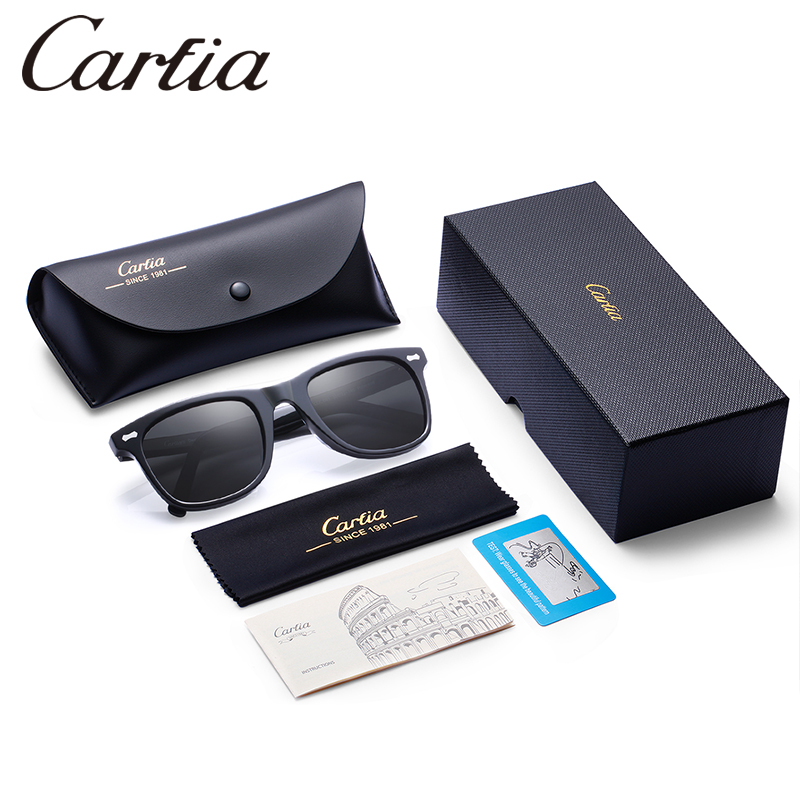 CARFIA Polarized Sunglasses 5356 Square Bigger legs Glasses 50mm 3 colors UV400 Protection Sun Glasses For Men Women With Case