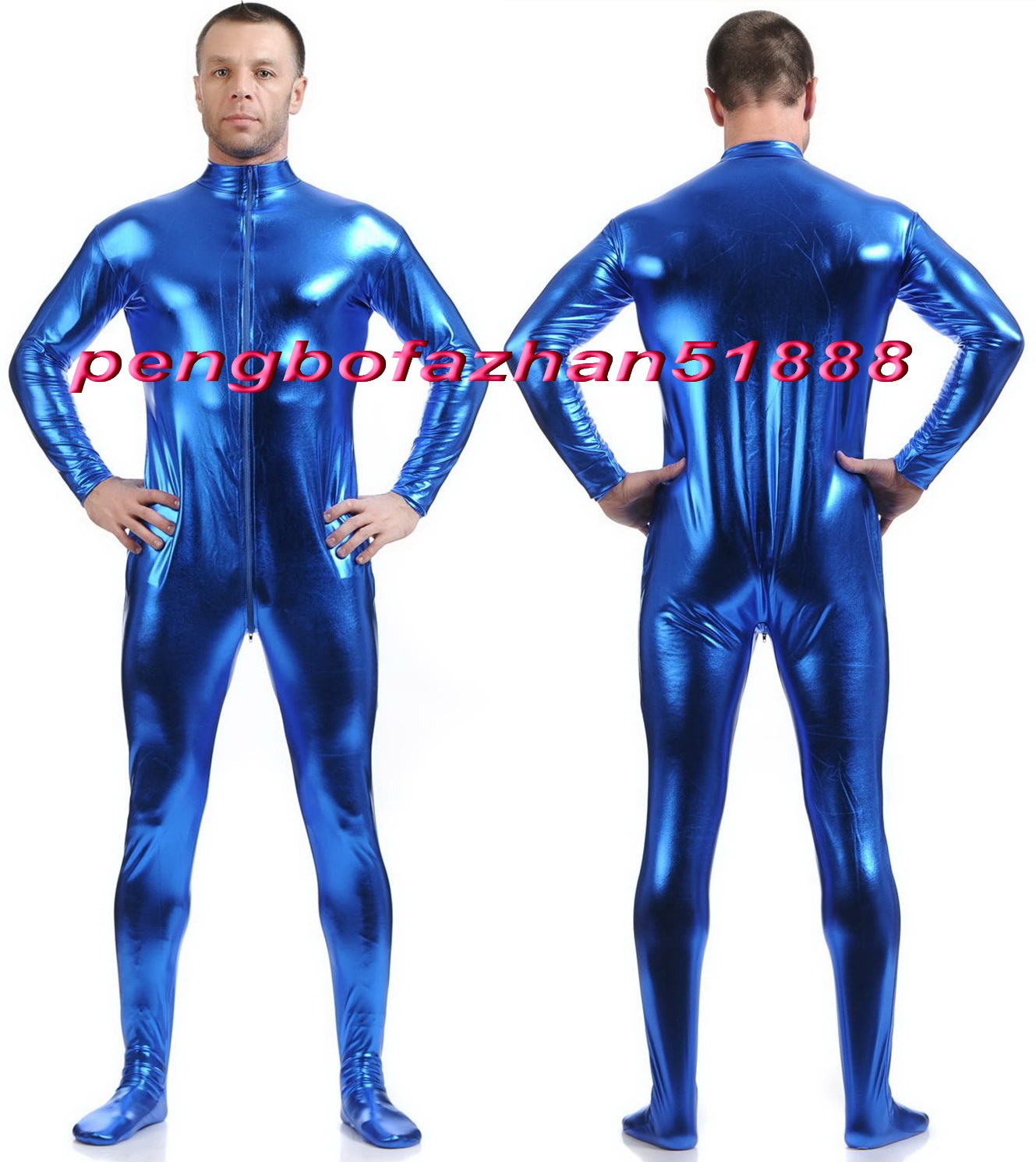 New Blue Shiny Lycra Metallic Men Suit Catsuit Costumes No Head/Hand New Men Body Suit Costumes Outfit With Front Long Zipper P417
New Blue Shiny Lycra Metallic Men Suit Catsuit Costumes No Head/Hand New Men Body Suit Costumes Outfit With Front Long Zipper P417