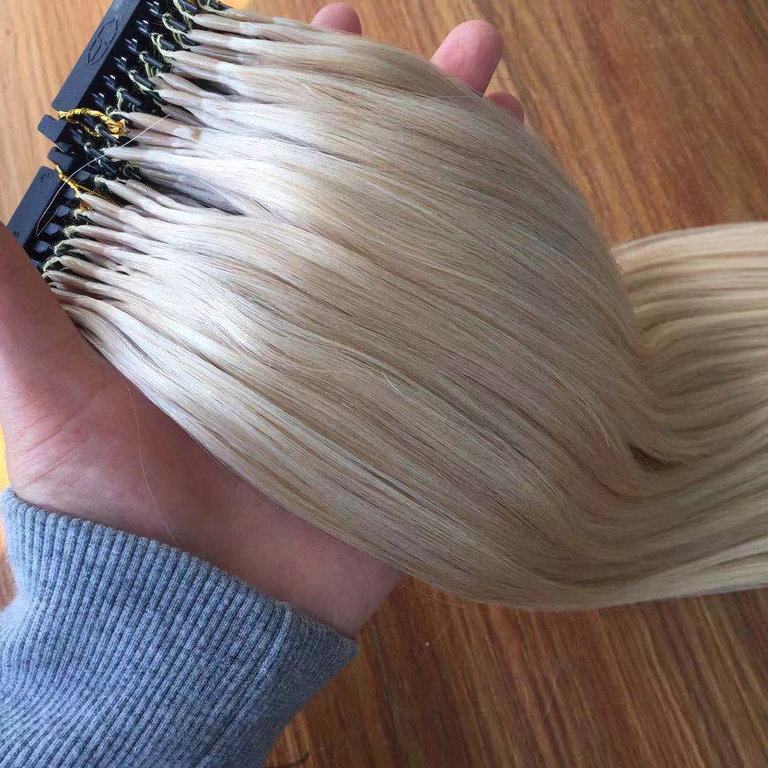 2016D Human Hair Extensions #613 #60 9A Brazilian Virgin Hair Plarinum Blonde 100Strands Can Be Styled With Iron