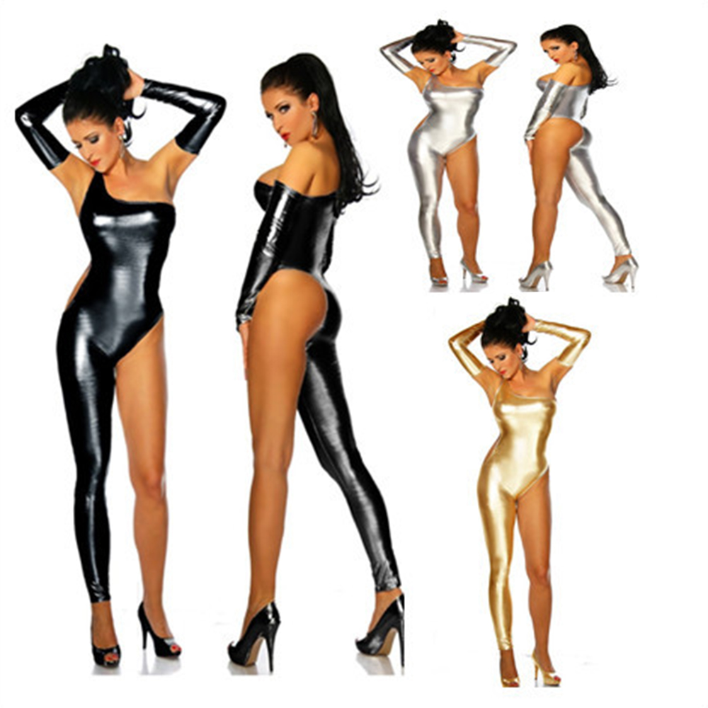Sexy Patent Leather Bodysuit Body Catsuit Leather Bodysuit Sexy F0629 Lingerie with Gloves Black Silver Gold Colors
Sexy Patent Leather Bodysuit Body Catsuit Leather Bodysuit Sexy F0629 Lingerie with Gloves Black Silver Gold Colors
