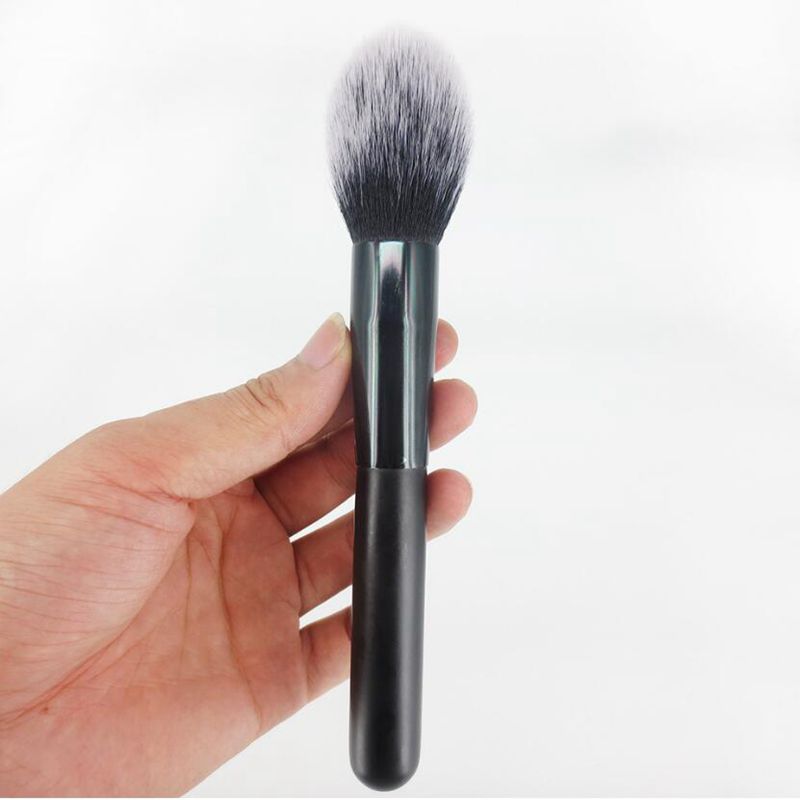 single blush brush Flame cosmetic brush with wood handle black foundation powder brush 50 pcs/lot DHL