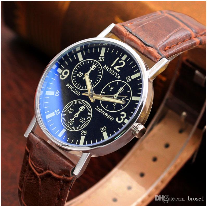 Hot style gift three - eye men's watch the blue glass belt watch men's factory wholesale., Brown
Hot style gift three - eye men's watch the blue glass belt watch men's factory wholesale., Brown