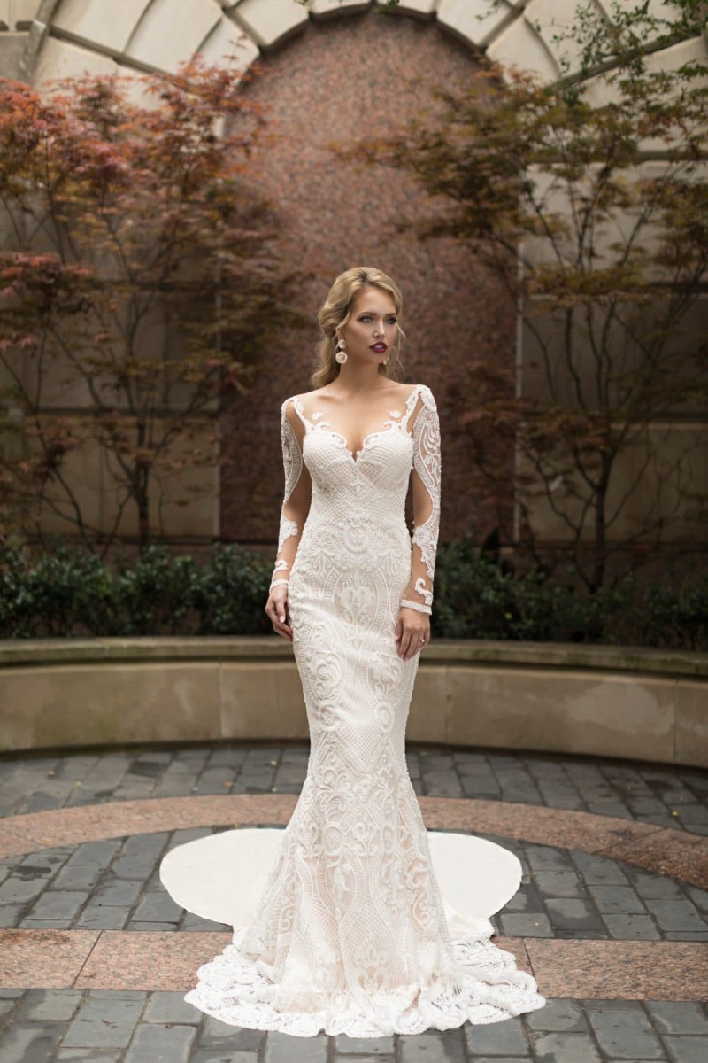 Naama&Anat Mermaid Wedding Dresses Long Sleeves Full Appliqued Lace Boho Bridal Gowns Sweep Train Sexy Backless Vestidos De Novia, Silver
Naama&Anat Mermaid Wedding Dresses Long Sleeves Full Appliqued Lace Boho Bridal Gowns Sweep Train Sexy Backless Vestidos De Novia, Silver