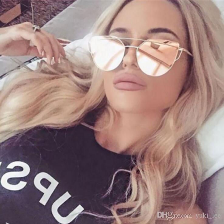 2018 Cat Eye vintage Brand designer rose gold mirror Sunglasses For Women Metal Reflective flat lens Sun Glasses Female oculos free shoping
2018 Cat Eye vintage Brand designer rose gold mirror Sunglasses For Women Metal Reflective flat lens Sun Glasses Female oculos free shoping