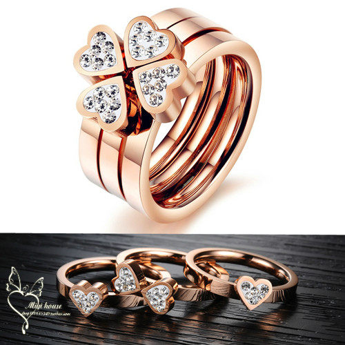 hree rings with hearts ,Titanium Steel Top Quality Women Three Stack able Cubic Zircon Rings/ Hot Fashion Women Clovers Rings
hree rings with hearts ,Titanium Steel Top Quality Women Three Stack able Cubic Zircon Rings/ Hot Fashion Women Clovers Rings