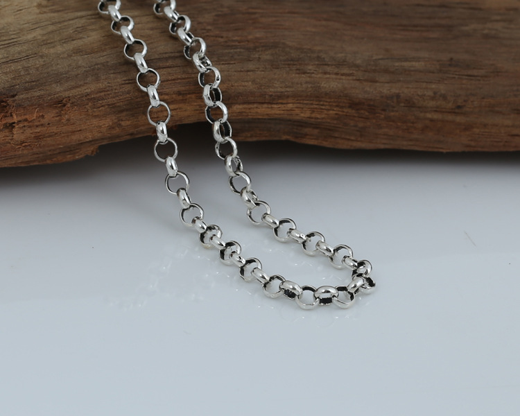Brand new 925 sterling silver vintage jewelry antique silver American hand-made designer 4mm belcher chain necklace 4 sizes length