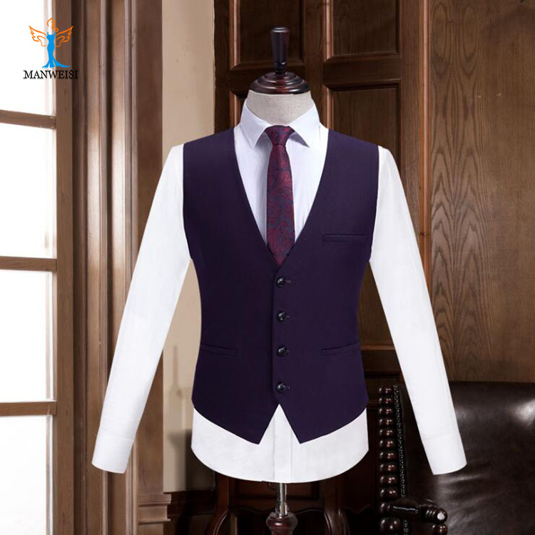 Brand Modern Purple Formal Men Suits Slim Fit Medium Length Polyester Material 1 set / Opp Bag Men Wedding Tuxedos