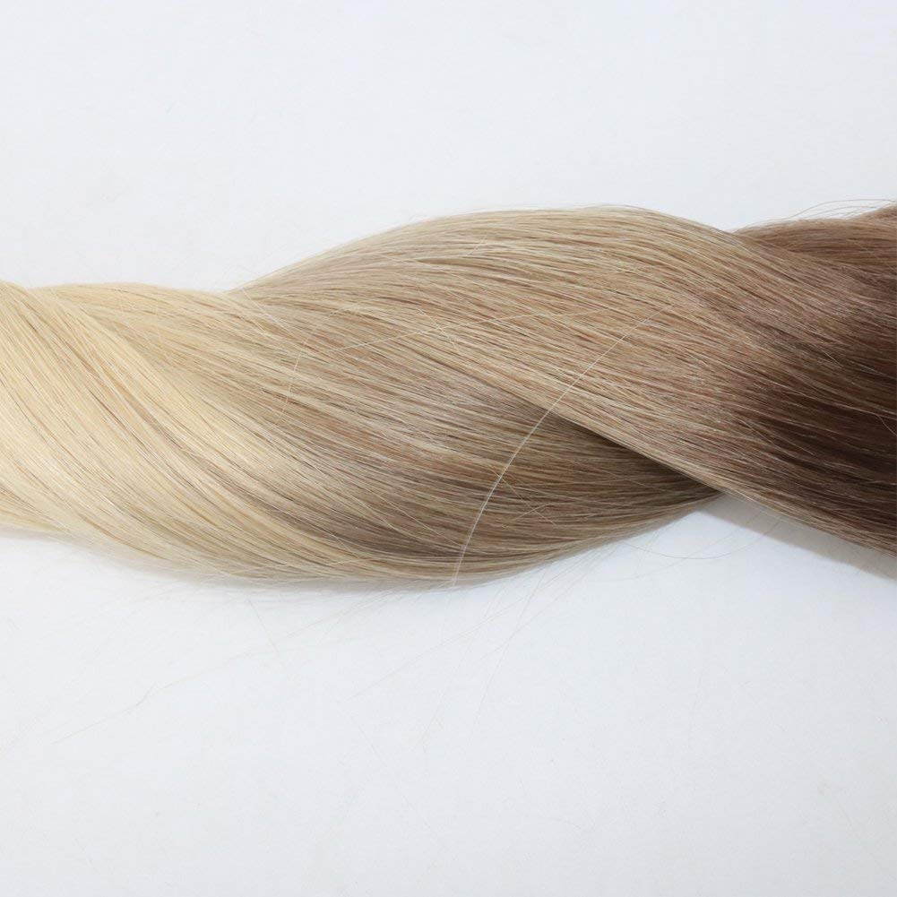 Balayage Ombre Hair Extensions Remy Human Hair of Clip in Hair Extensions Color Brown to Blonde #8 to #613 Silky Straight 120g