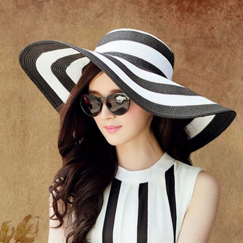 New Fashion Summer Women's Sun Hat Girl Classic Black and White Striped Vintage Wide Large Brim Straw Beach Hat, Mix color
New Fashion Summer Women's Sun Hat Girl Classic Black and White Striped Vintage Wide Large Brim Straw Beach Hat, Mix color
