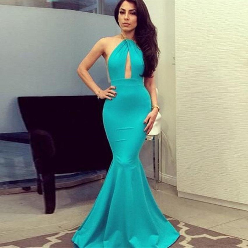Turquoise Blue Cheap Mermaid Prom Dresses Sexy Halter Elastic Satin Floor Length Custom Made Backless Michael Costello Evening Gowns, Water melon
Turquoise Blue Cheap Mermaid Prom Dresses Sexy Halter Elastic Satin Floor Length Custom Made Backless Michael Costello Evening Gowns, Water melon